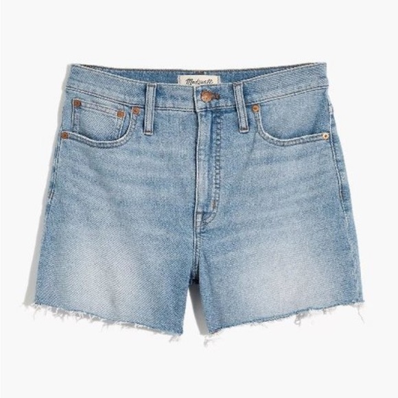 Madewell High Rise Light Blue Frayed Hem Denim Shorts Size 27 - Picture 2 of 8